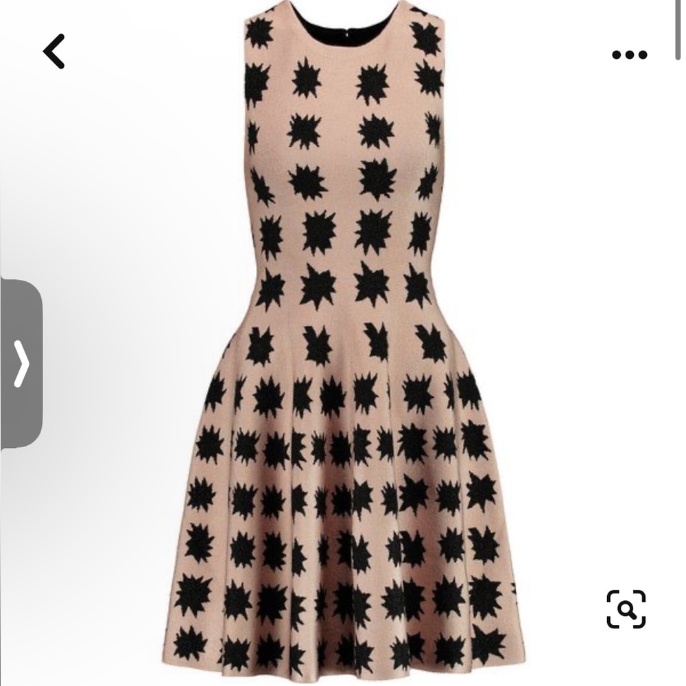 ISSA London Tan and Black detail Fit & Flair Heavy Wool Retail Casual Dress